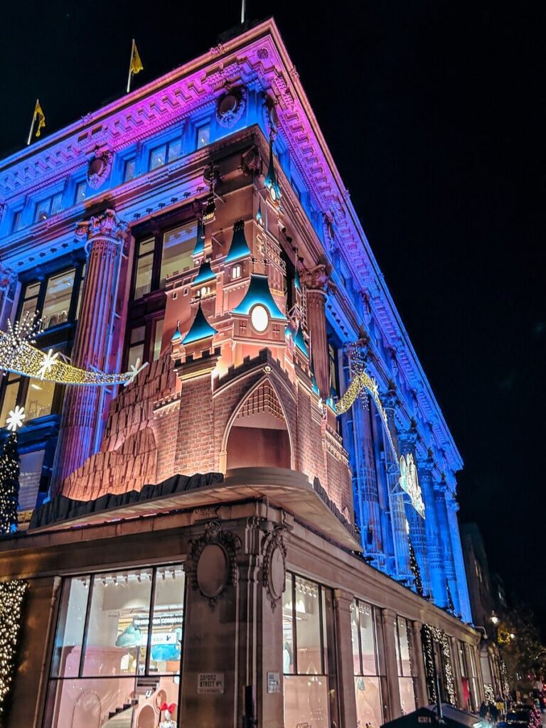 The beautiful Disney display outside Selfridges on Oxford Street.