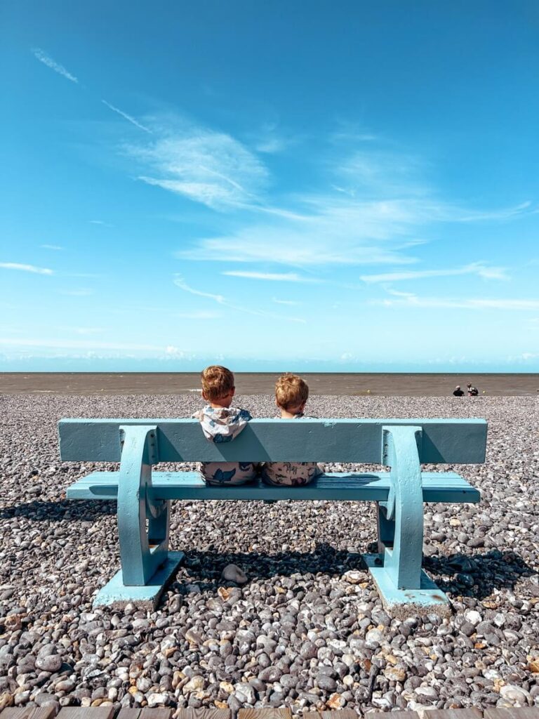 Snacking on the beach.