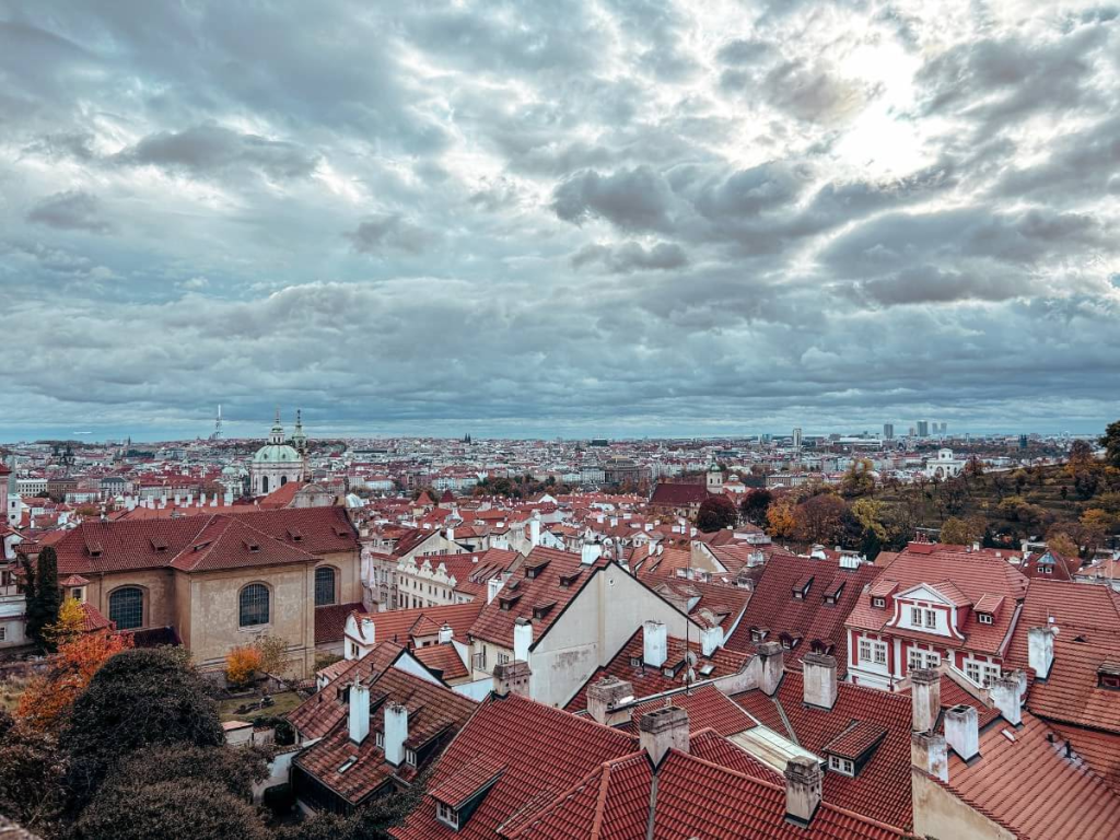 The panoramic view from the hill by Prague Castle.