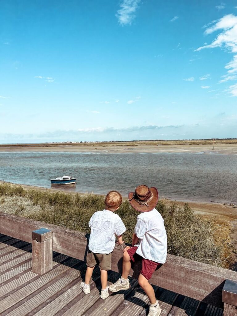 Children looking out over the scenic views of the River Somme