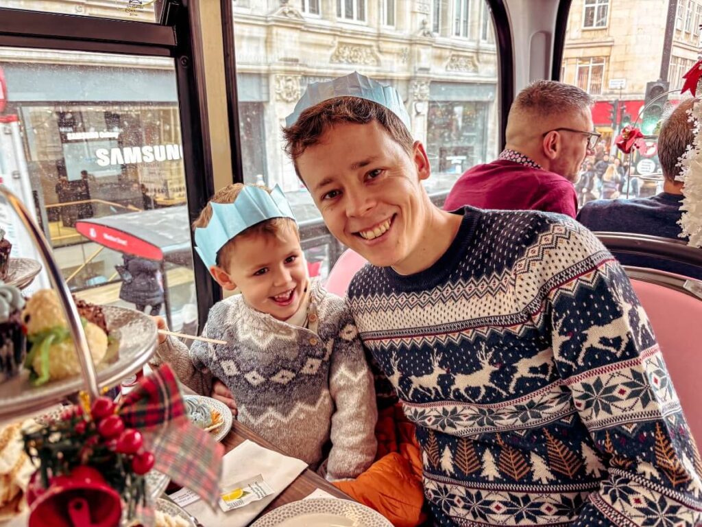 A festive family treat of afternoon tea with kids in London.