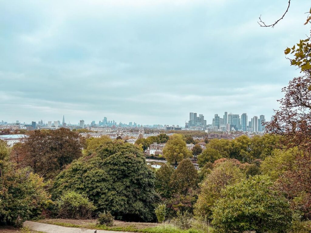 A secret viewpoint in London. One Tree Hill in Greenwich park.