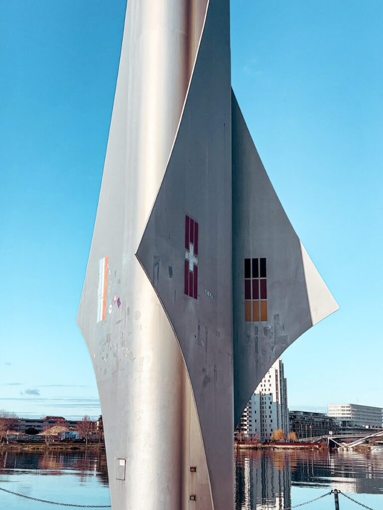 Close up of the Border Triangle Basel, a point where three countries meet.