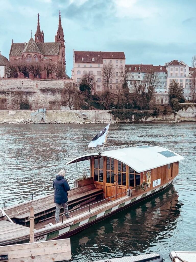 Taking a Ferry Ride across the Rhine River is a fun thing to do in Basel, Switzerland.