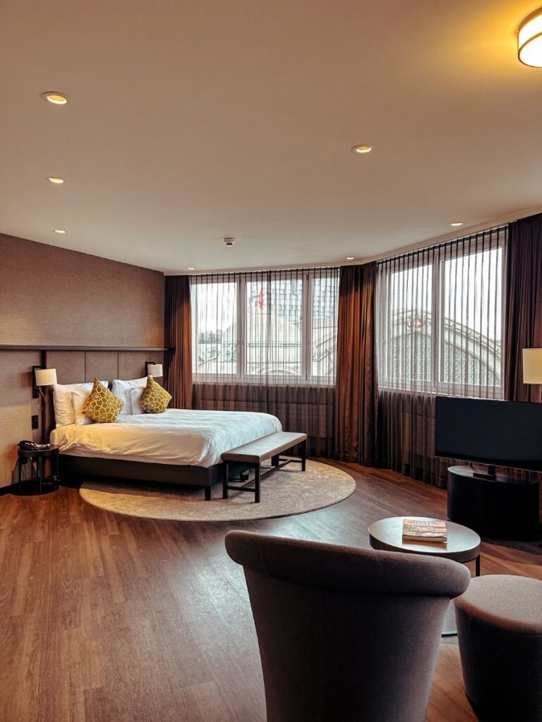 Luxury Room at Hotel Victoria in Basel, Switzerland.