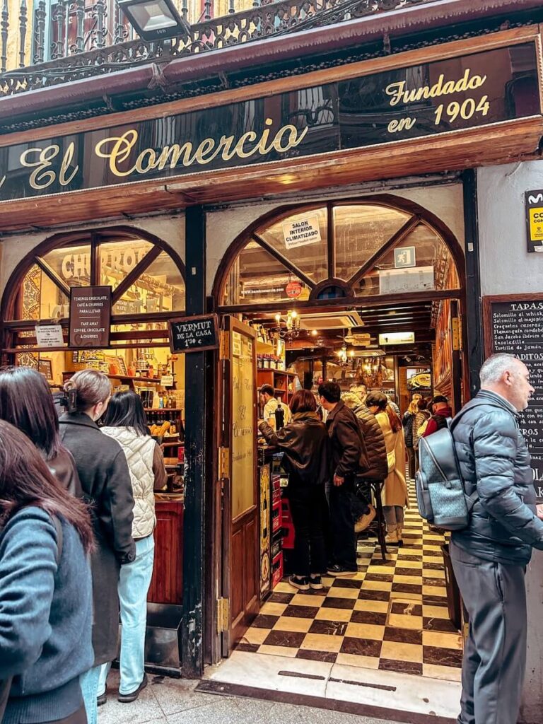 Bar El Comercio in Seville, a family friendly restaurant for churros.