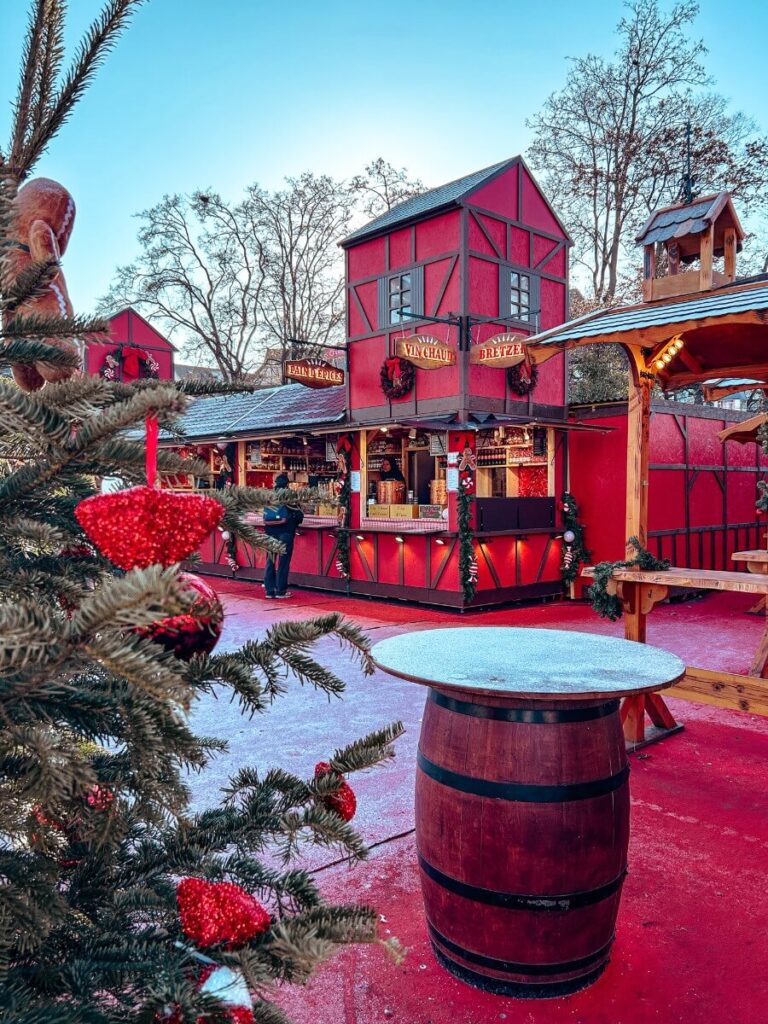 One of the beautifully decorated markets in Colmar at Christmas.