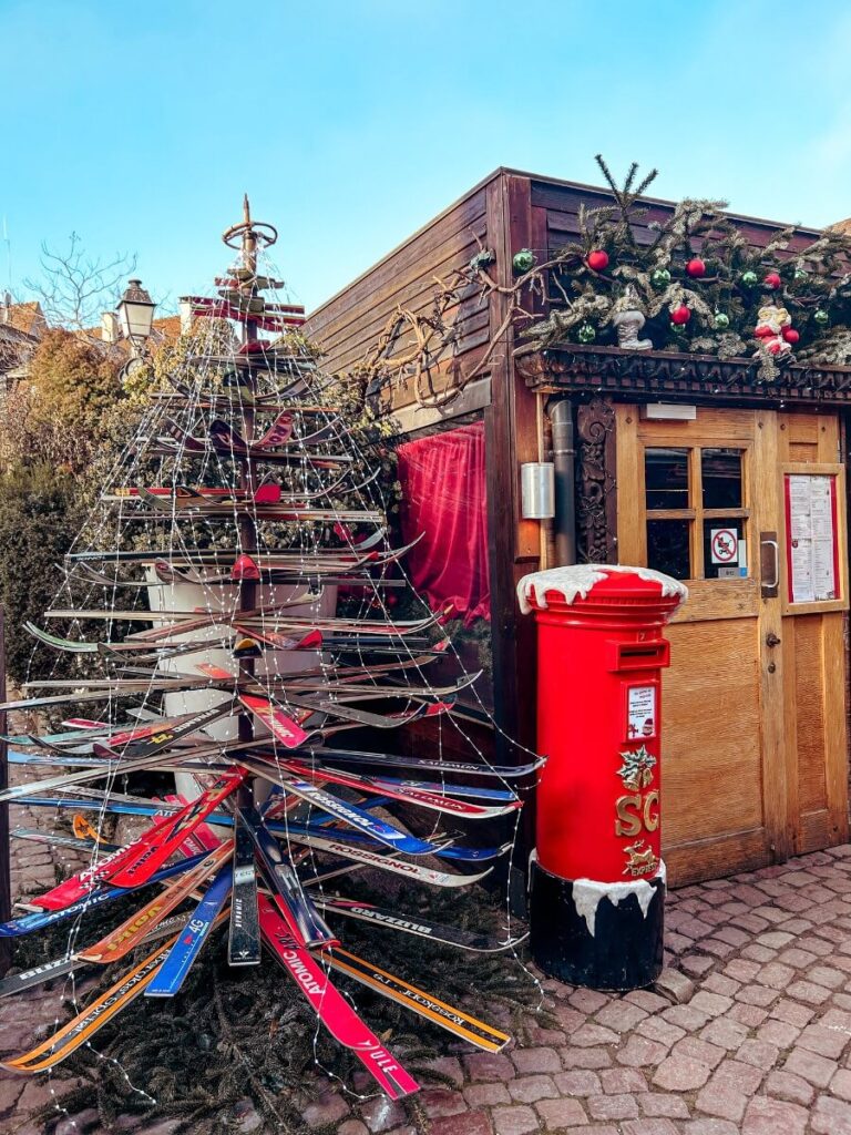 A shop in Colmar decorated for Christmas.