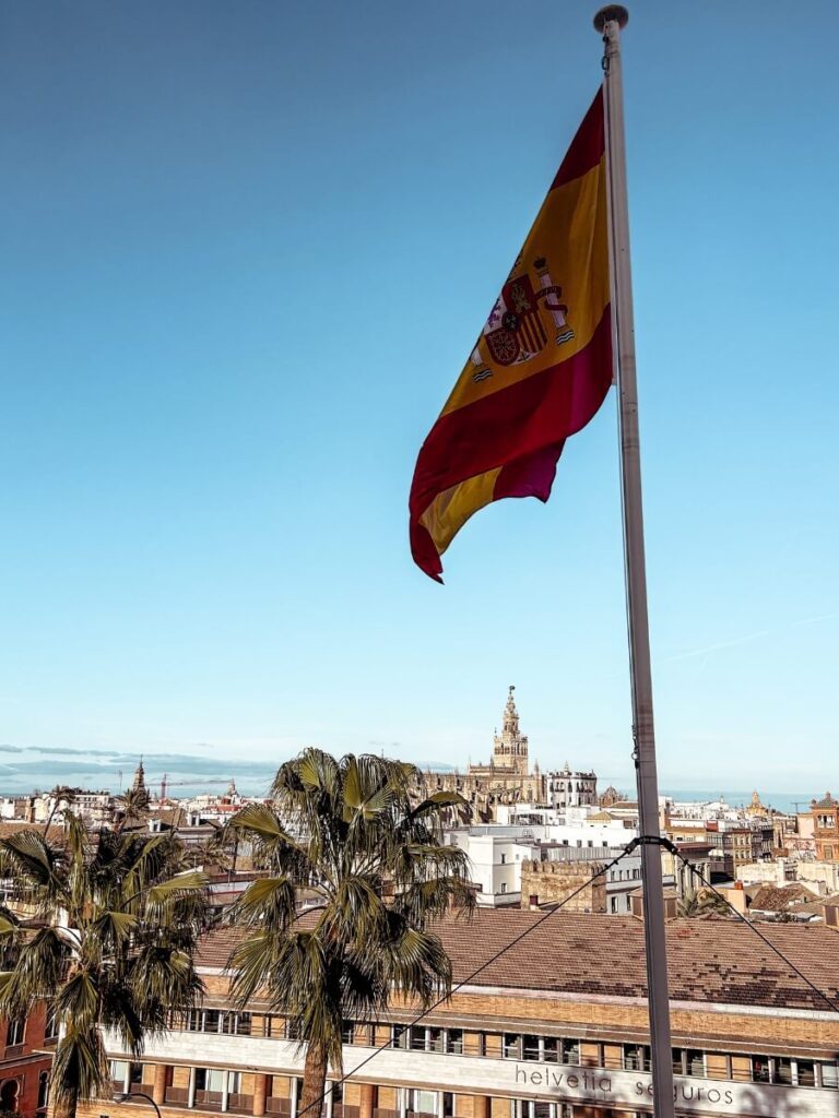 The view from the top of Torre del Oro in Seville, Spain.