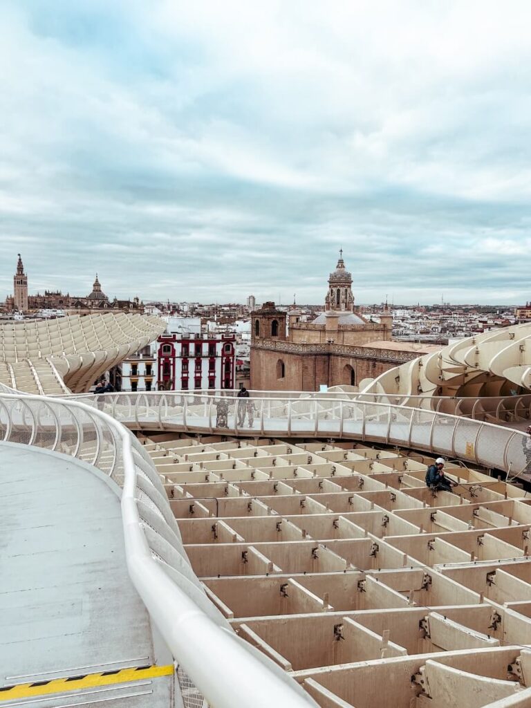 The views from Setas de Sevilla, a fun attraction in Seville for families to visit.