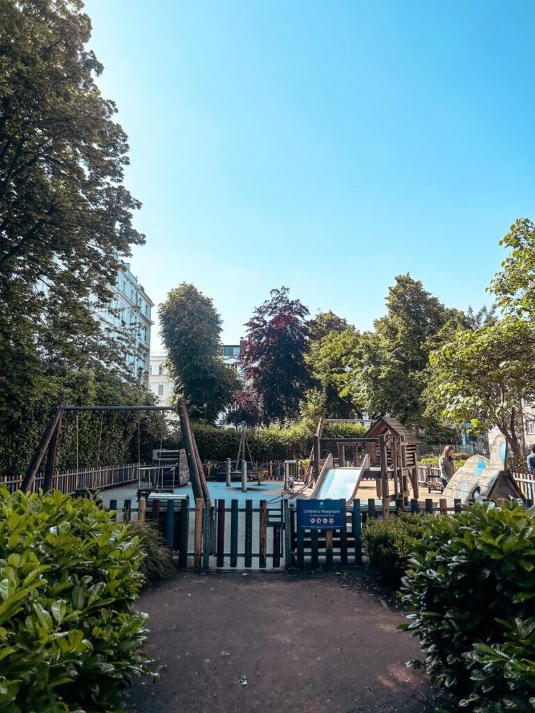 Colville Square Playground in Notting Hill which is a perfect play space for toddlers.