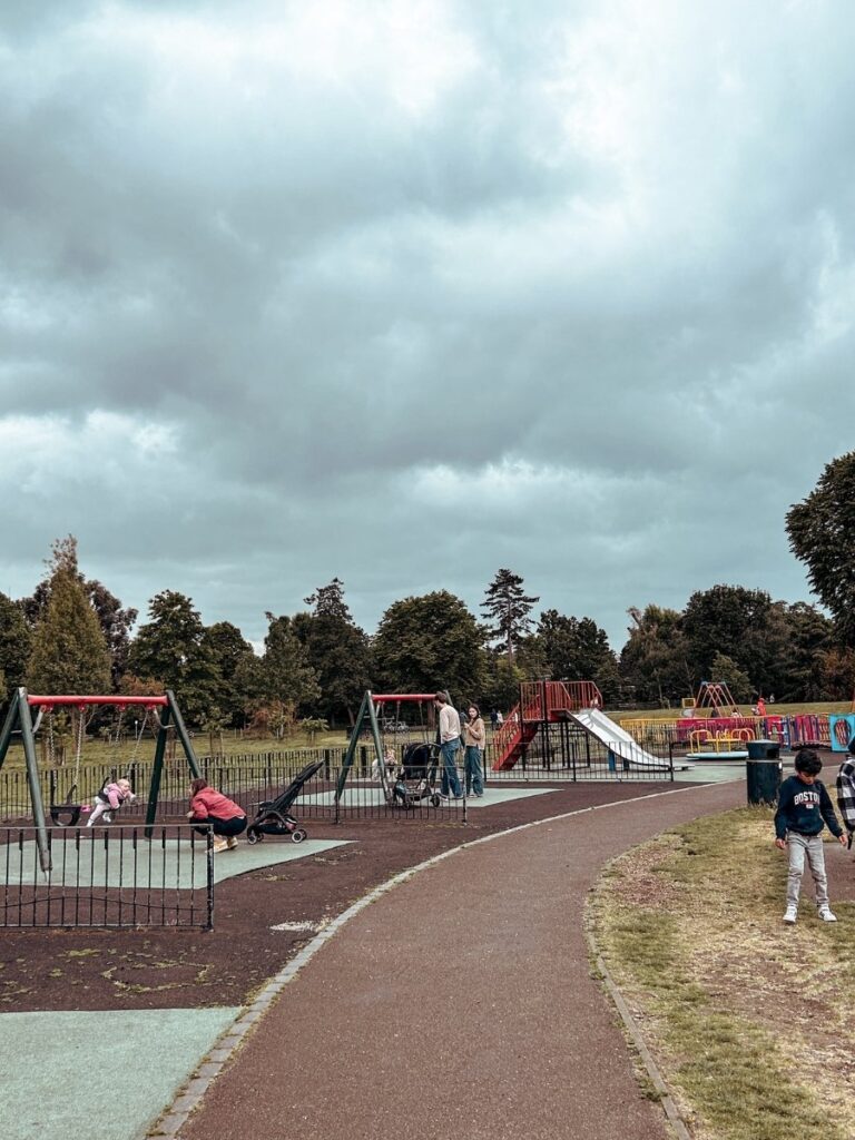 View of the huge childrens playground in Dulwich Park