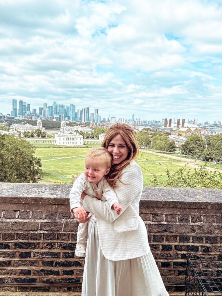 Enjoying the incredible city view from the top of Greenwich Park. A great area for both parents and kids