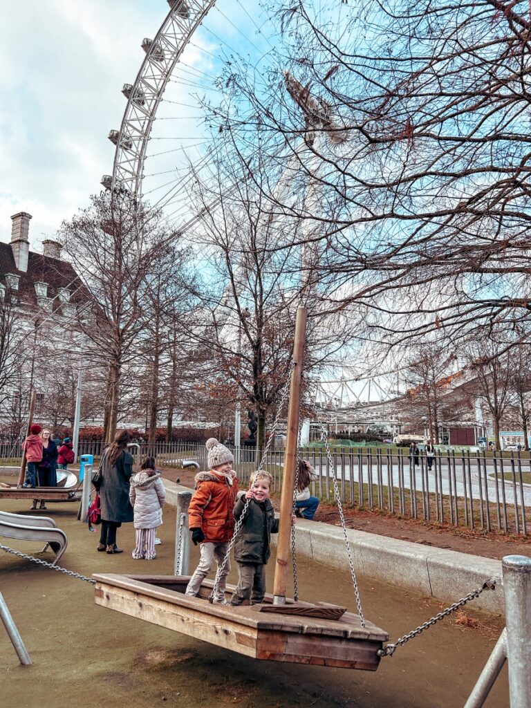Jubilee Gardens Playground, with amazing views of the London Eye