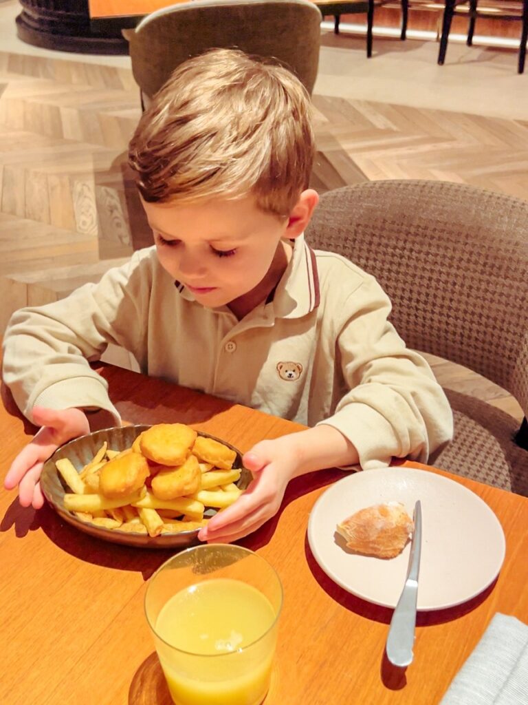 A children's meal at the Nine Elms kitchen restaurant