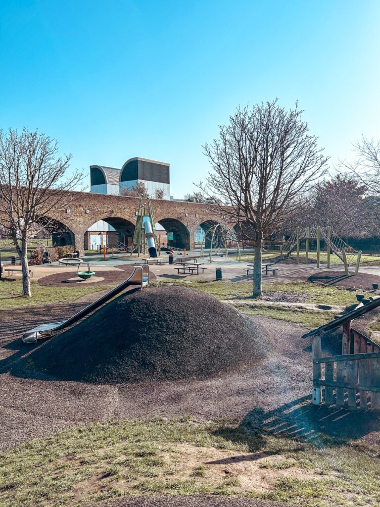 View of Millwall Park Playground, one of the biggest in London