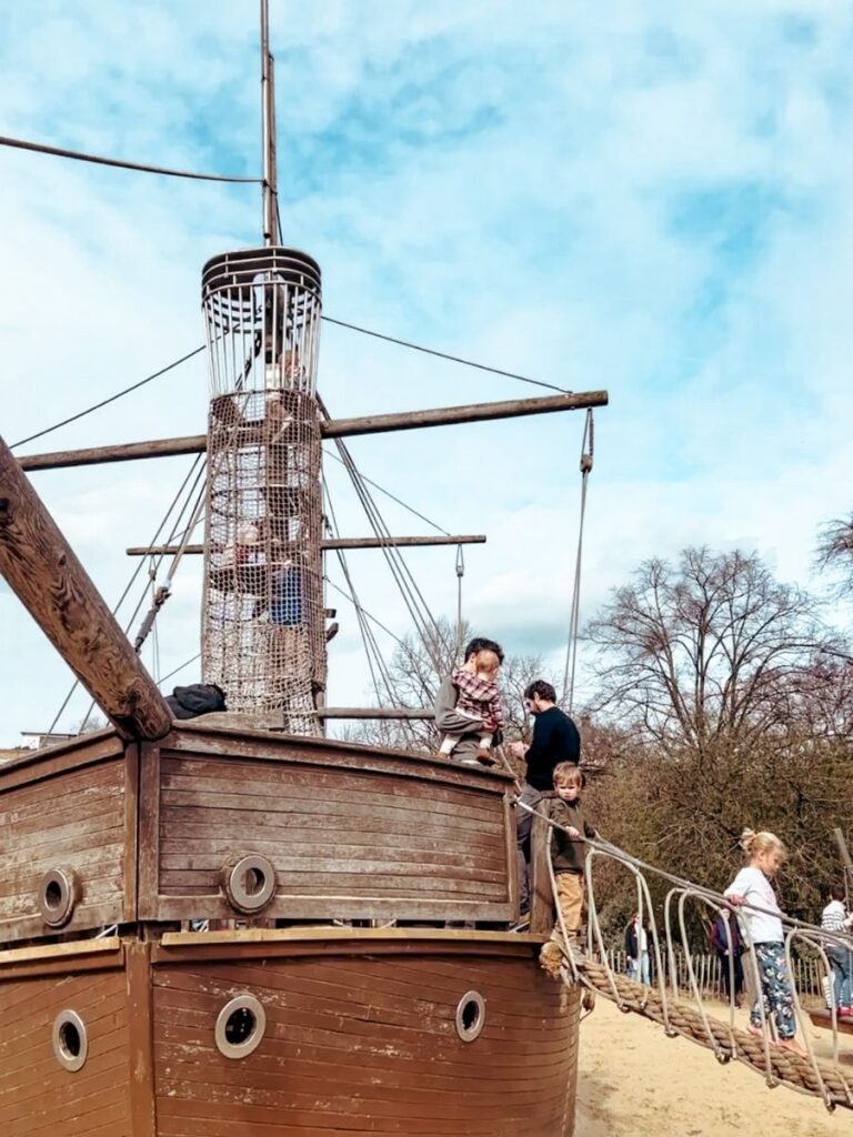 The Princess Diana Memorial Playground in Hyde Park, one of the most famous playgrounds in London.