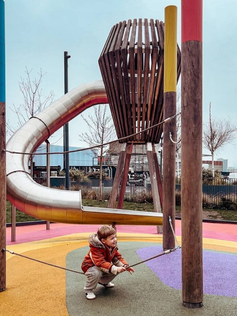 The brightly coloured Prospect Park Playground in Battersea 