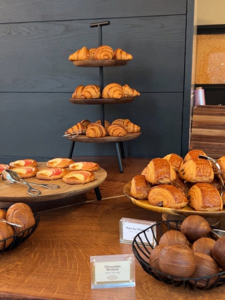 A selection of pastries, as part of the breakfast buffet at the Nine Elms Kitchen.