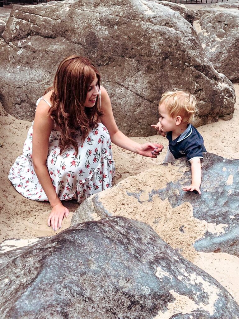 Rocks and Sand in St James' Park Playground.