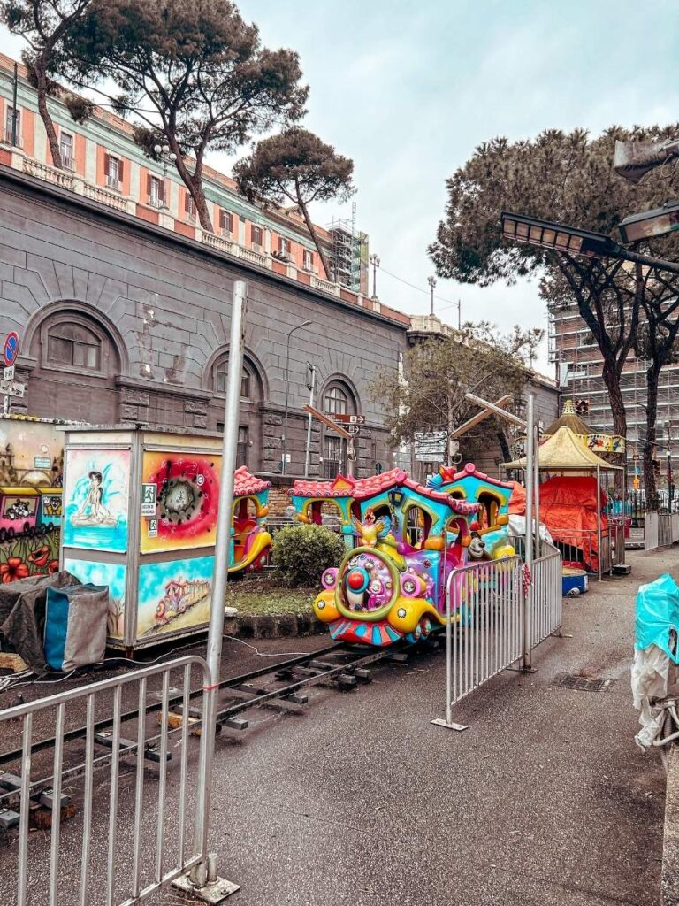 Childrens rides at Litoranea Park. A fun place to visit with a toddler or young children.