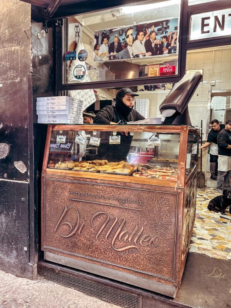 Outside Pizzeria Di Matteo. A must visit place to eat in Naples.