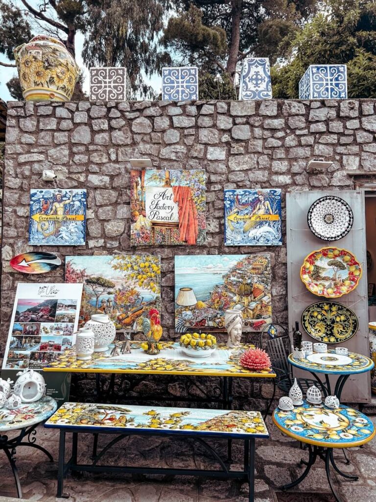 Browsing the beautiful ceramics is one of the best things to do in Ravello.