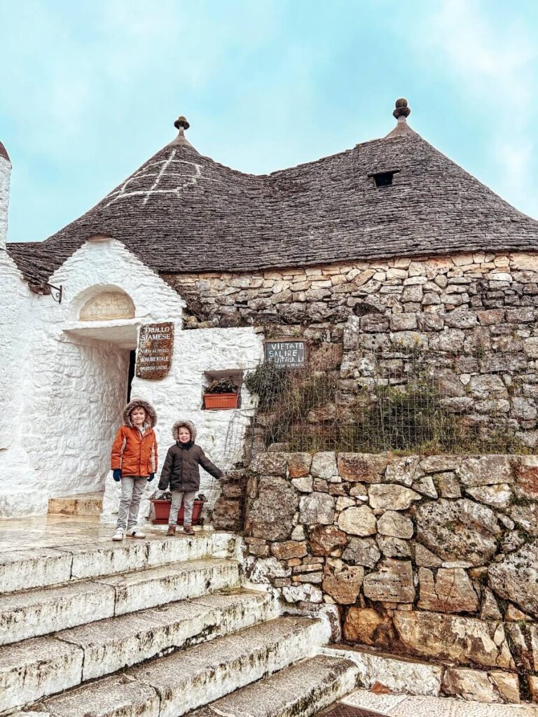 Outside Trullo Siamese. One of the most unique things to see in Alberobello.