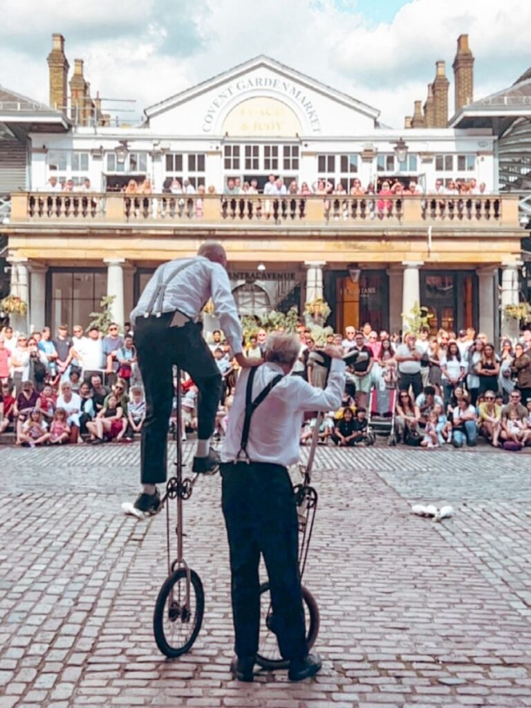 Watching Street Performers is one of the best things to do in Covent Garden with kids.