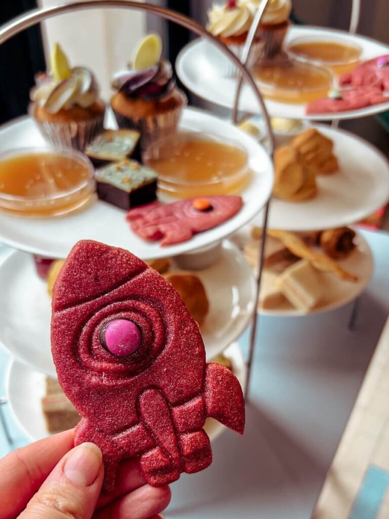 The rocket biscuit at the Science Museum. One of the most relaxed afternoon teas for families. 